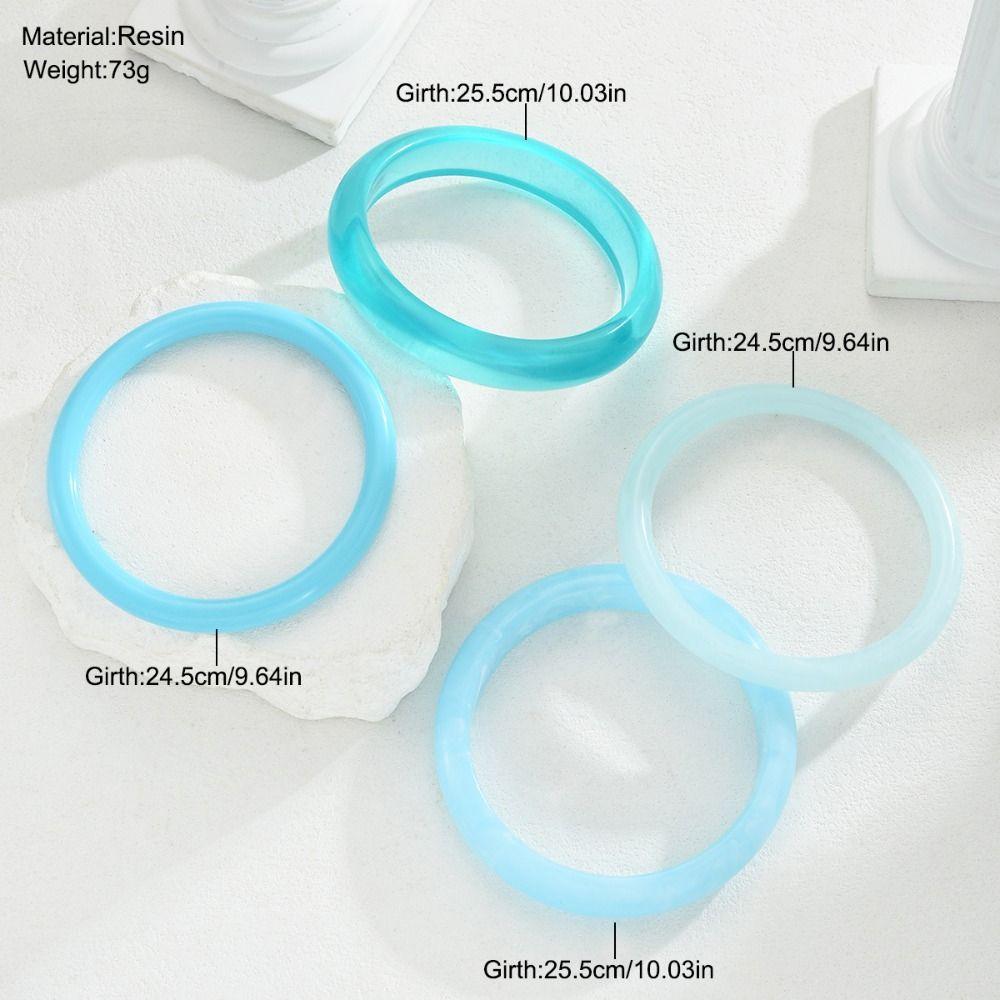 4 Stück/Set Harz Armreif Stapelbar Boho Armbänder Mode Geometrische Armbänder Damen