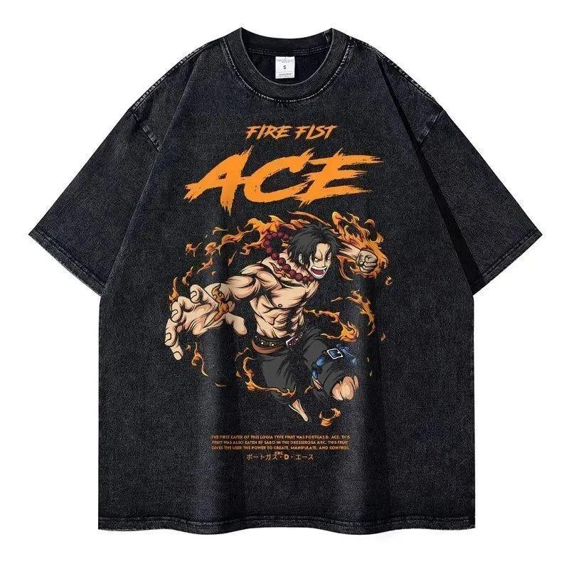 One Piece D.Ace Cosplay Anime Manga T-Shirt Tee Undershirt Cotton M