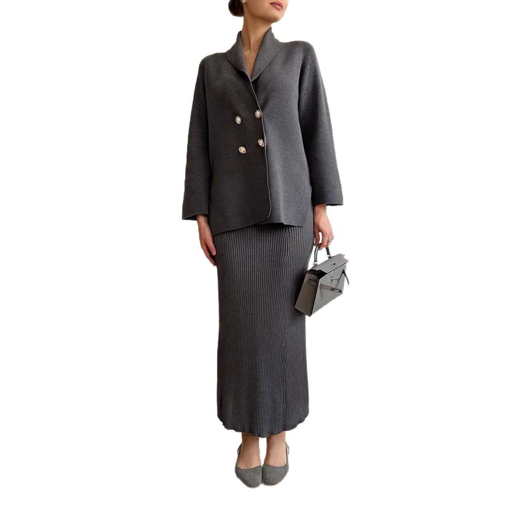 2025 Autumn European & American Women's Warm Loose Knit Wool Dress - Little Fragrant Style