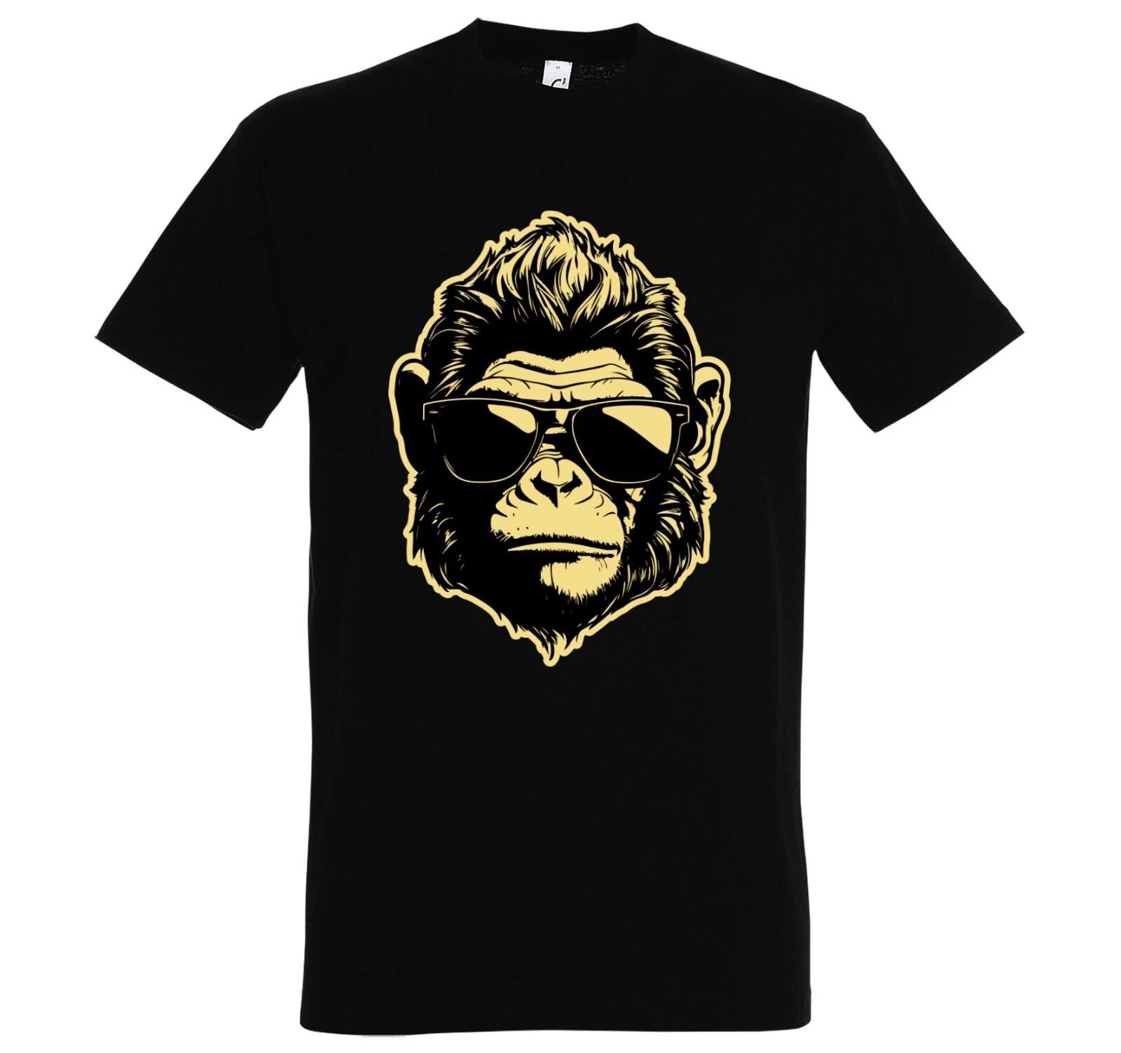 Youth Designz Monkey with Sunglasses Men s T-Shirt Logo Print Funny Animals S
