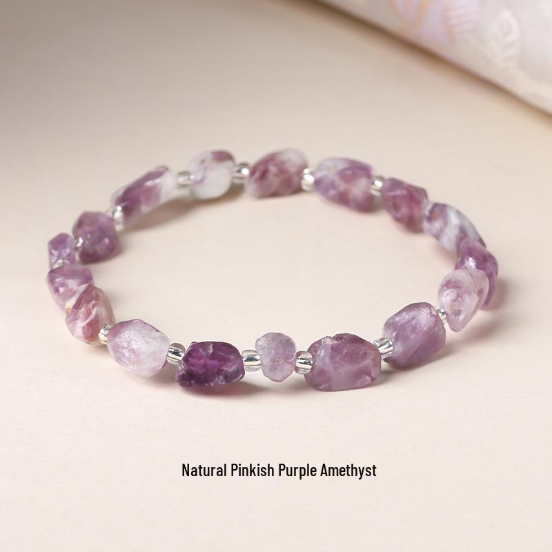 Original Natural Stone Beaded Bracelet - Women's Irregular Shape Crystal for Seaside Vacation Style