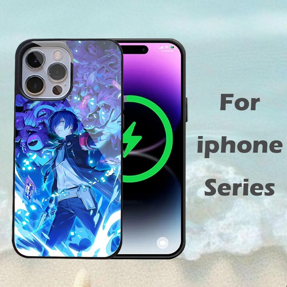 P-Persona 5 Anime Phone Case For IPhone 16 15 14 13 Pro Max 11 12 Mini Alex Mirror For Magsafe Wireless Charging Cover
