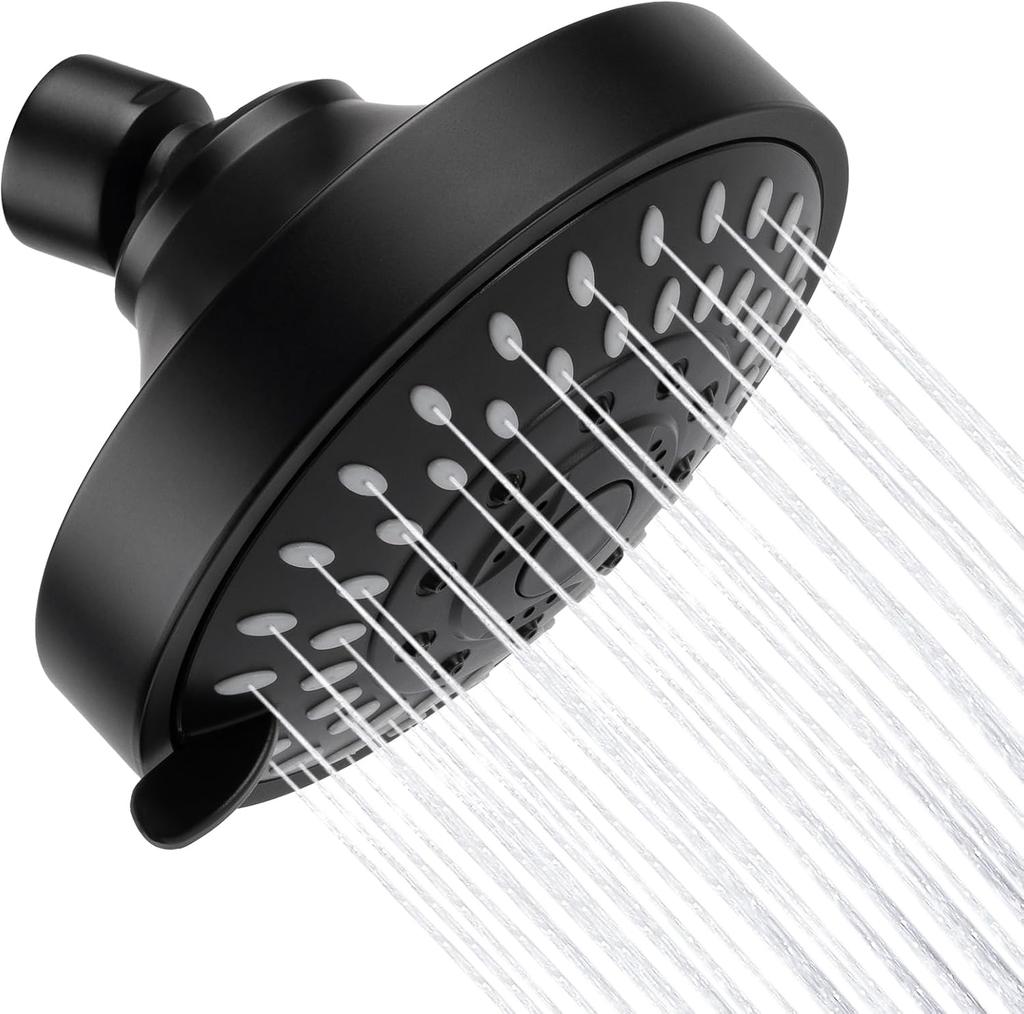 1pc High Pressure Shower Head, Bathroom Powerful Showerhead With Strong Spray, Small Silicone Nozzles, Universal Fit Works With