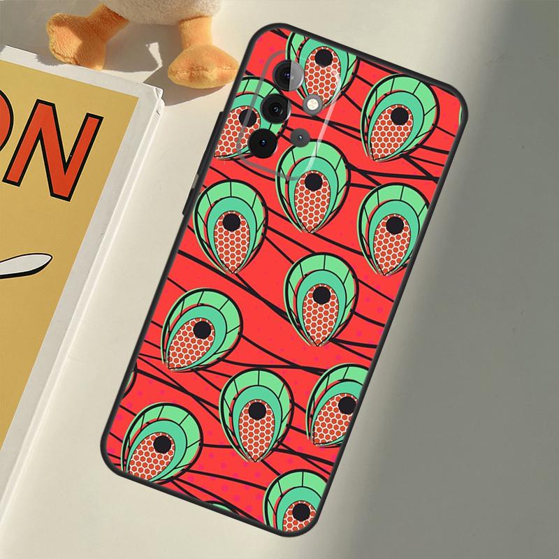 African Wax Fabric For Samsung Galaxy A26 A16 A06 A56 A36 A05 A22 A32 A52 A54 A34 A14 A55 A15 A53 A33 A35 Case