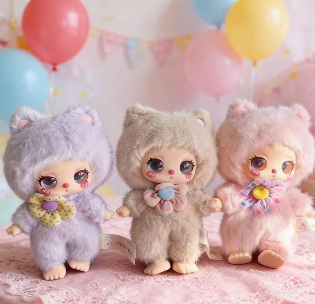 Liila Toys 1st Generation Liila's Lucky Cat Mascot Plush Toy  Blind Box with Cute Pastel Design  10 Types, 2 Secret Varieties (1 Random)