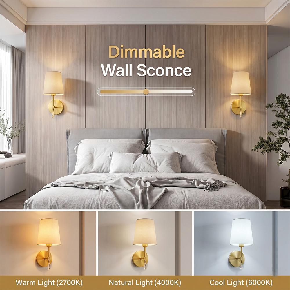 Wireless RGB Dimmable Wall Lamp with Cloth Cover and Charging