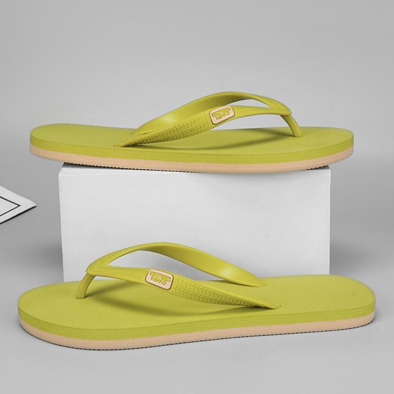 

Slippers men wear beach new soft bottom casual summer pinch foot home flip-flops Flip-flop 44 хаки