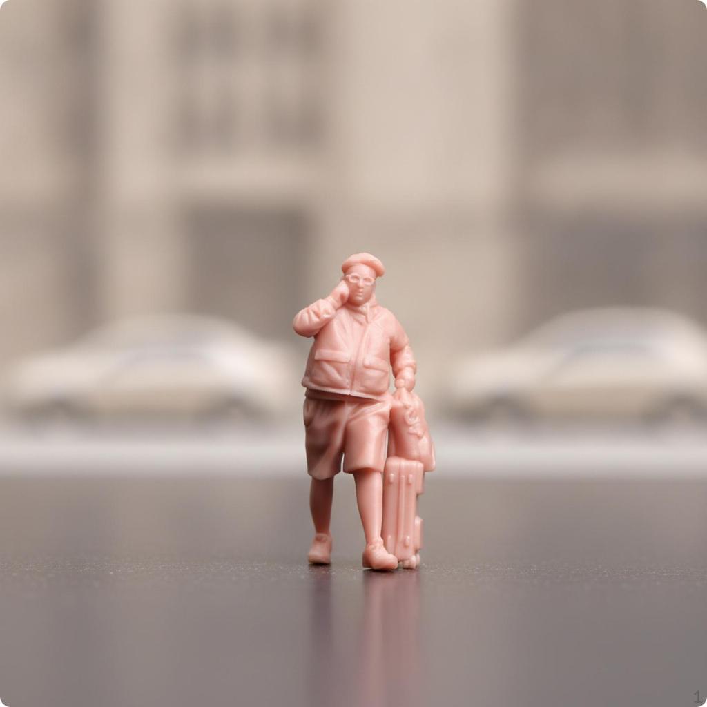Miniature Man with Suitcase 1/64 Scale Passenger Figure Detailed