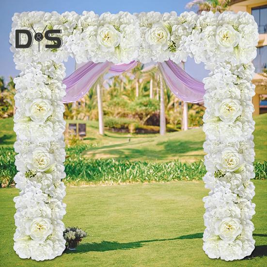 Simulated Flowers Combo Artificial Flowers In Rows Realistic Faux Silk Flowers with Back Frame for DIY Wedding Arch Backdrop Party Decor