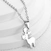 Minimalist Christmas Reindeer Pendant Necklace - Women's Titanium Steel Jewelry, European & American Style