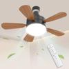 Ceiling Fan Tatami Mat E26 LED Fan with 5 DC Quiet Color Temperature Easy No Construction Air Heat Square Hook Socket Switch Memory Energy-Saving &