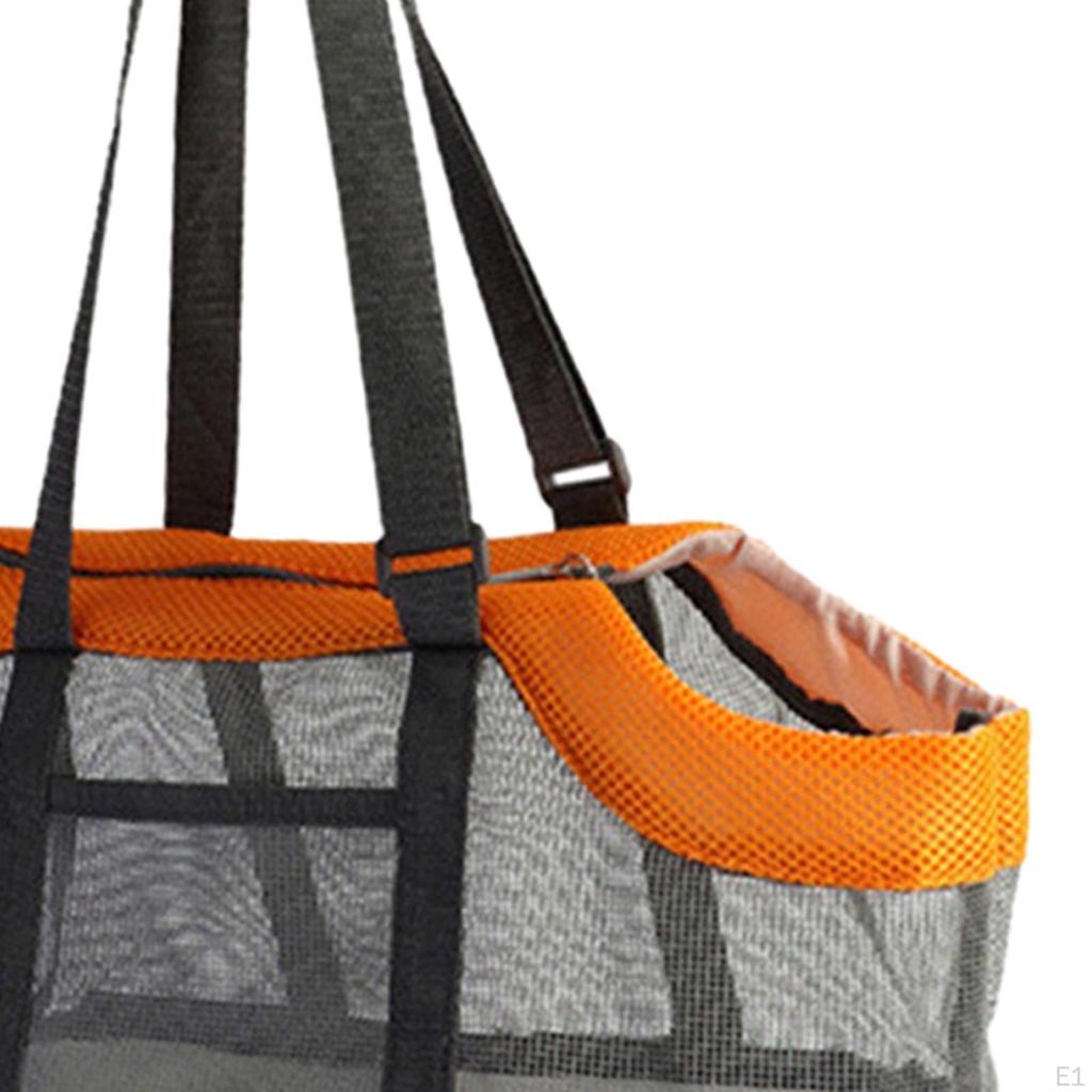 Pet Carrier Bag Handbag Dog Purse Cage Mesh Design with Removable Mat Tote Shoulder