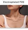 Qiong Yao Tianhe Stone Layered Clavicle Necklace: Light Luxury Double-Layer Stainless Steel Blade Chain for Women