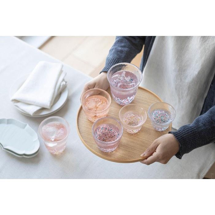 [Aderia] Tsunegaro Vidro Sakura Sakura Glass Pair Set 320ml, Made in Japan, Gift Box (FS62509)