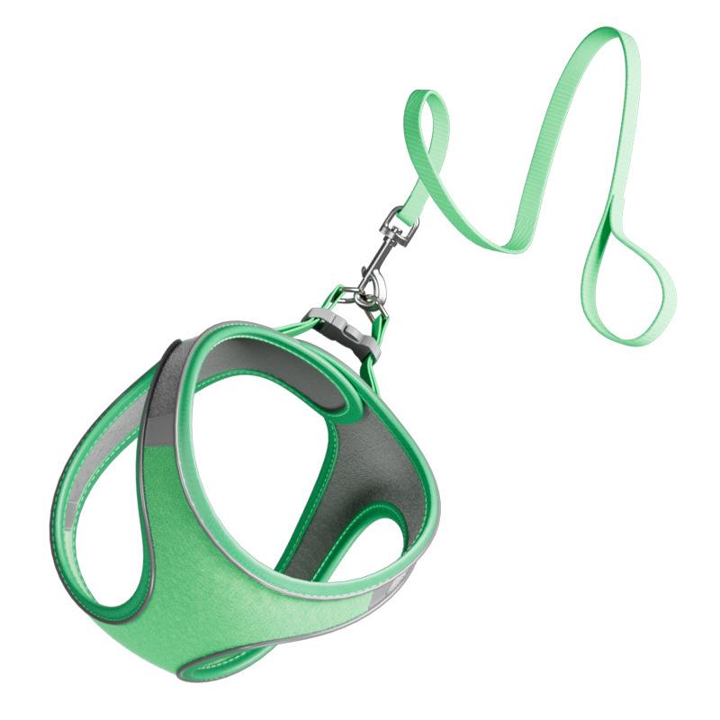 

Dog leash vest type pet chest strap anti-break free reflective walking dog rope cat products L [recommended 17-10kg]