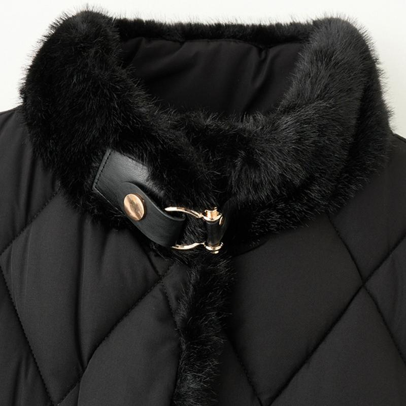 Fashion Winter Women's Vest Faux Fur Collar Thick Warm Sleeveless Jackets Woman Long Coat With Belt