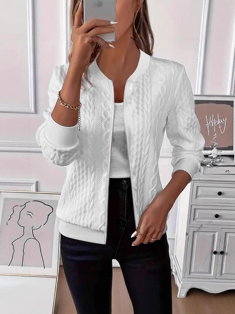 2025 Bestseller Damska Jesienno-Zimowa Jednokolorowa Dzianinowa Kurtka Rozpinana Płaszcz