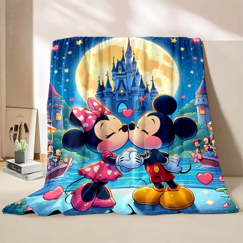 

3D Mickey and Minnie Mouse Blankets Ultra Soft Cozy Blanket Lightweight Fleece Fuzzy Plush Throw Blankets for Bed Chair Gifts 75cmx90cm