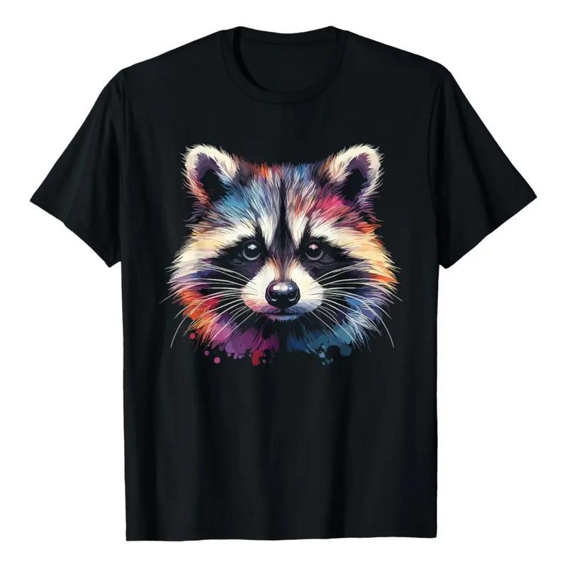 Camiseta Con Dise?o De Acuarela Con Dise?o De Mapache Con Il S