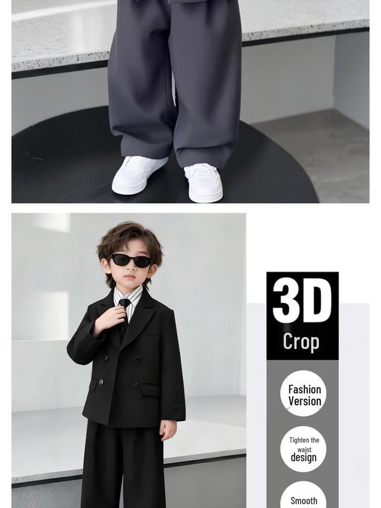 Boys' Spring Casual Suit Set - Formal Page Boy & Piano Performance Wear