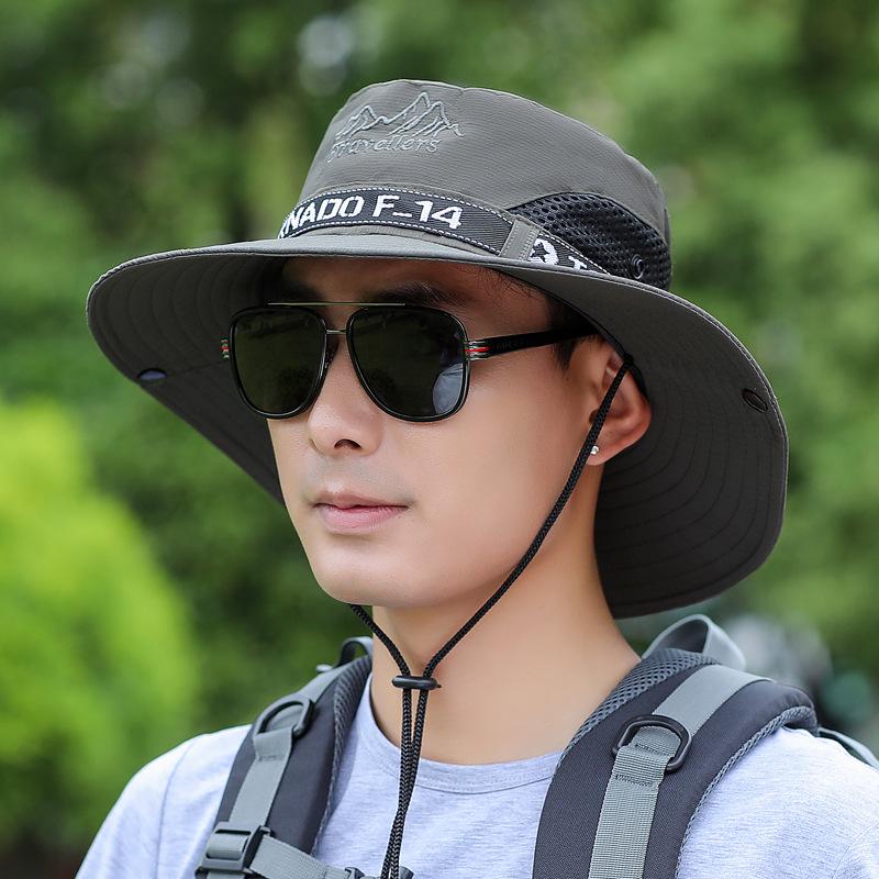 

Мужская летняя шляпа с широкими полями для рыбалки и альпинизма - Легкая защита от солнца шляпа рыбака. One Size