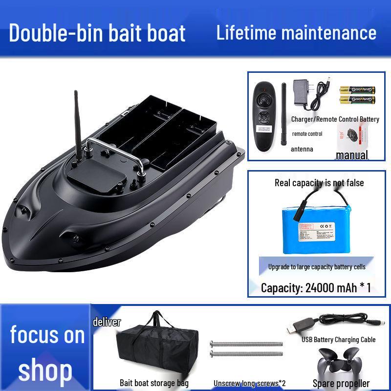 Smart 600m Remote Control High-Power Bait Boat with Constant Speed Cruise & Auto Unhooking Function for Fishing.