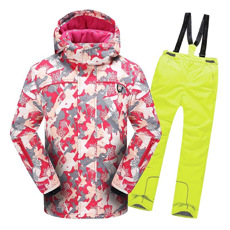 Kids Ski Suit Set Waterproof Warm Windproof Outdoor Snowsuit Boys Girls Toddler Winter Jacket Pants