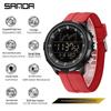 Sanda Sports Fashion Watch: Segmented Timer, Calendar, Luminous Dial, Large Face, Simple Student Design.