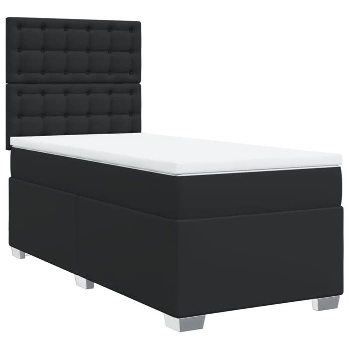 Maison Exclusive - Lattenrost-Bettgestell mit Matratze Schwarz 100x200 cm Kunstleder