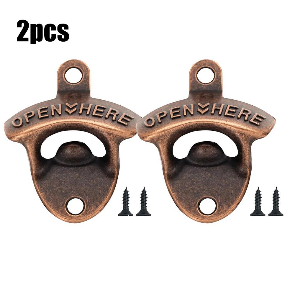 Nástěnný otvírák na láhve ze slitiny zinku Kuchyňský otvírák na láhve Retro slitinový Nástěnný se šrouby Party Antik Otvírák na pivní láhve