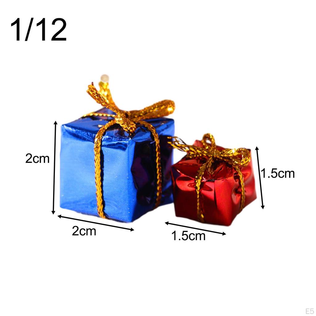 2 Mini Dollhouse Ornaments Boxes, Christmas Tree Hanging Decorations, Party Favors
