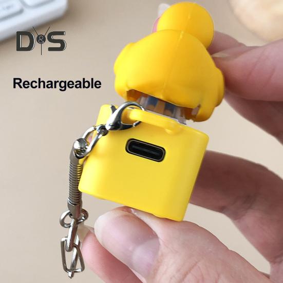 Duck Keycap Keychain Quacking Duck Fidget Toy with Light And Sound Portable Keyboard Clicker Keycap Duck for Stress Relief