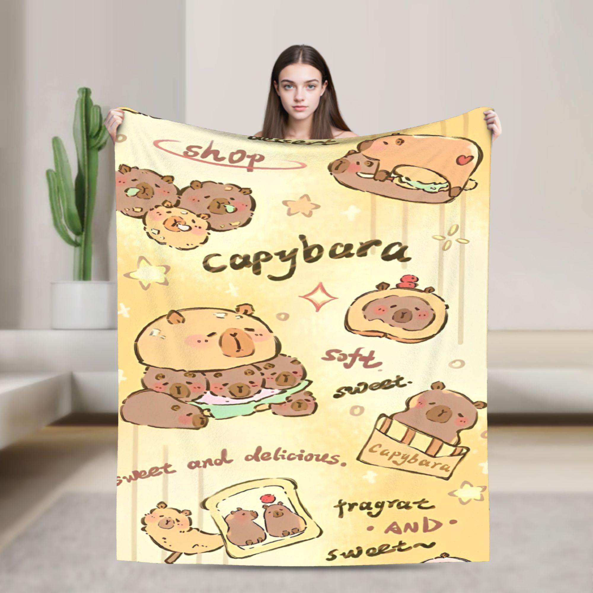 

Cute Capybara Fuzzy Blanket Funny Throw Blanket for Bed Sofa Couch 200x150cm Rug Piece 200x150cm 80x60in