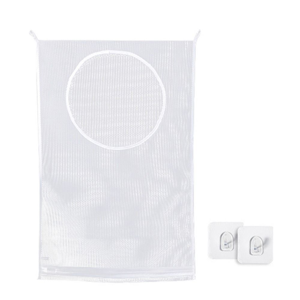 

with Hook Wall Hanging Mesh Basket Household Dirty Clothes Storage Bag Home белый