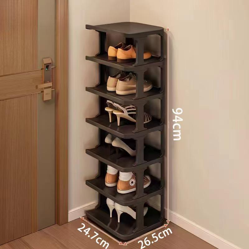 TikTok-Inspired Multi-Layer Plastic Shoe Rack: Space-Saving, Sturdy Shoe Cabinet for Doorways, Dorms, and Small Apartments