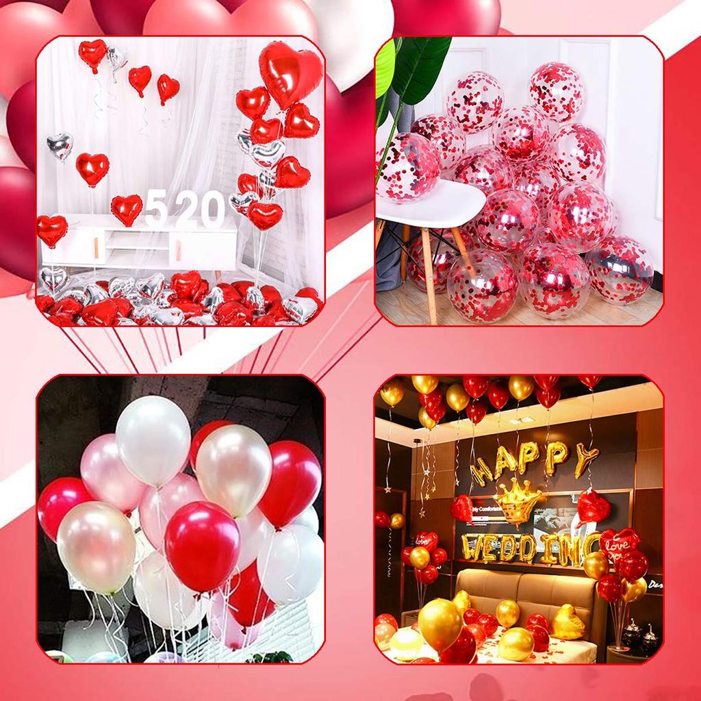 G&H Balloon Birthday Decoration Set 48 Pieces Happy Birthday Balloons Banner Red Crown Balloons