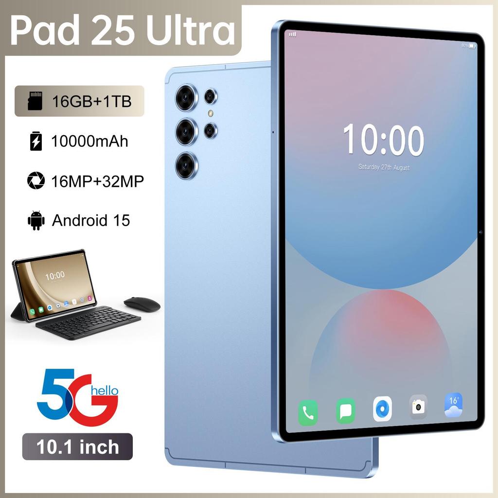 Pad 25 Ultra Android Tablet: 16GB RAM, 1TB Storage, Large Screen with Eye Protection