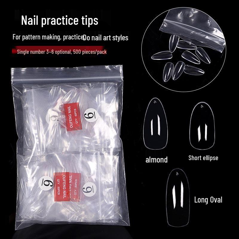 

Japanese Almond Water Drop Oval Fake Nail Tips for Salon Practice