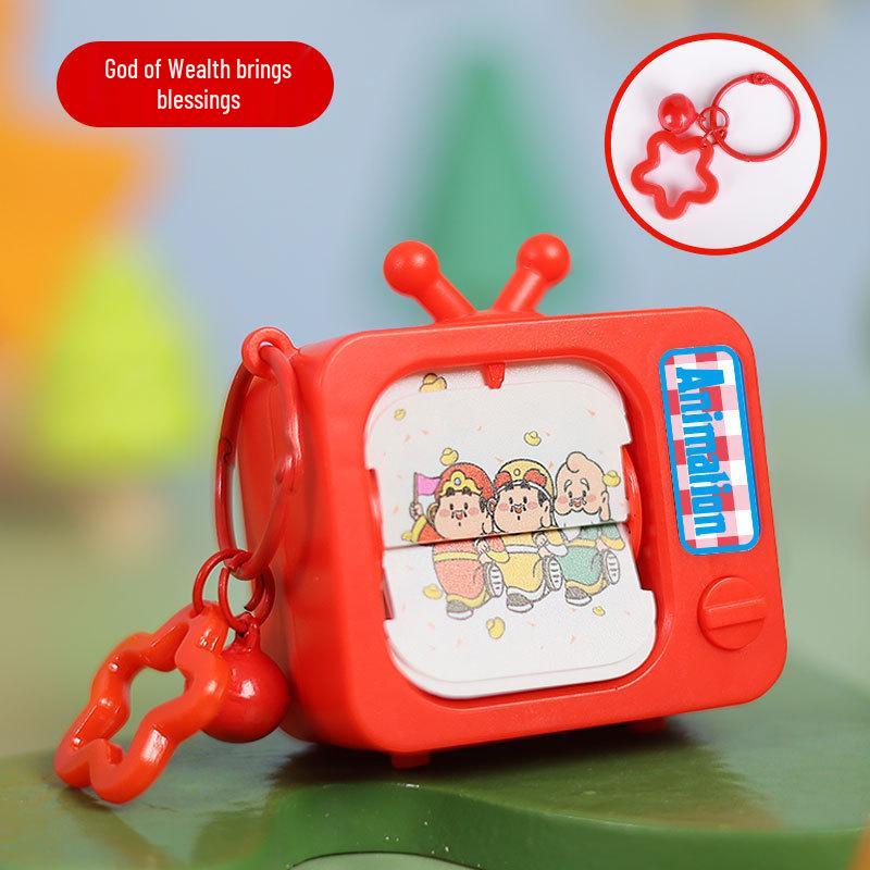 Wukong Face-Changing Animation Keychain: Cartoon Decompression Flip Book Toy & Cultural Gift.