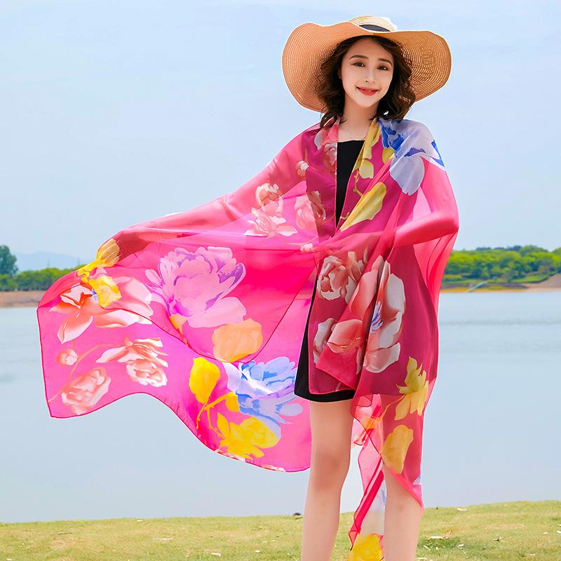 გაზაფხული/ზაფხული ახალი ქალის აბრეშუმის შარფი 90 * 90 სმ სიმულირებული აბრეშუმის ტილო კვადრატული შარფი მოდური პრინტიანი დიდი კვადრატული შარფი პროფესიონალური შარფი