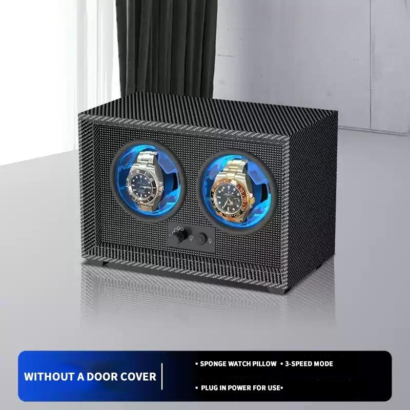 1 2 4 6 Slot High-End Automatic Watches Box Carbon Fiber Texture Automatic Winding Rocking Device Luxury Wood Watch Winder