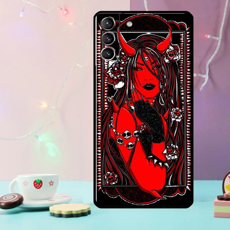 Devil Woman Phone Case For Samsung Galaxy S25 Ultra S20 S21 S22 S23 S24 Plus S9 S10 S24 FE S25 FE Cover