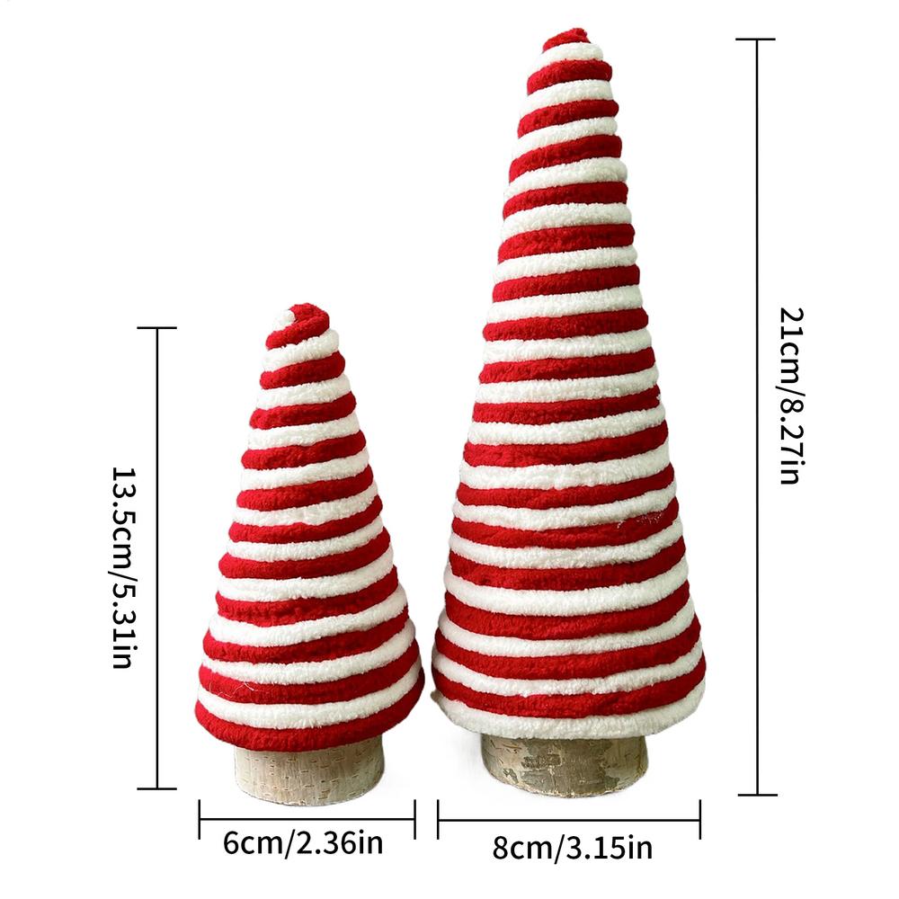 2025 Cotton Rope Artificial Christmas Tree Handmade Small Pine Tree Figurine New Year Navidad Ornaments Tabletop Decorations