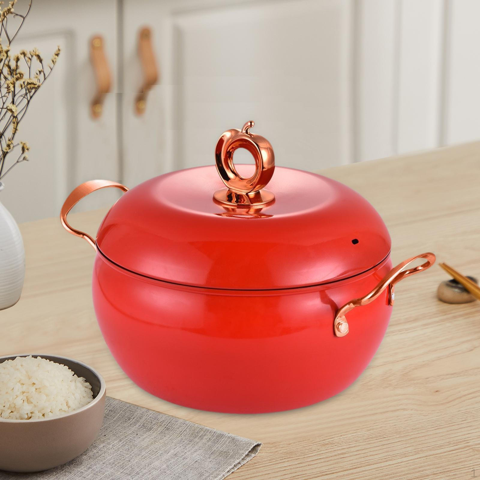 

Кастрюля для приготовления супа с антипригарным покрытием, прочная многоразовая глубокая забавная кастрюля с двойной ручкой