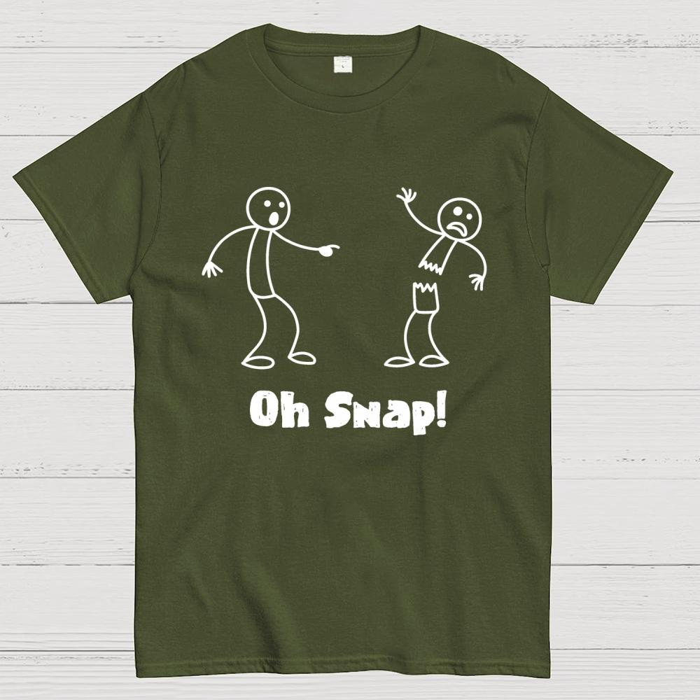Oh Snap Funny Stick Figure Slogan Saying 100% Cotton Summer Casual Cool Loose T-Shirt
