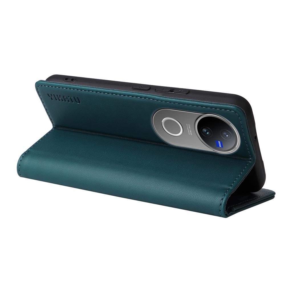 For vivo V50 5G Phone Cases YIKATU Magnetic Closure PU Leather Mobile Cover