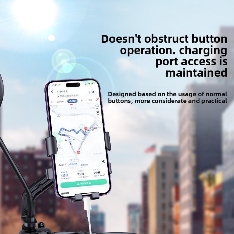 Electric vehicle phone holder, navigation bracket, universal fixed phone mount for motorcycles, bicycles, and delivery riders