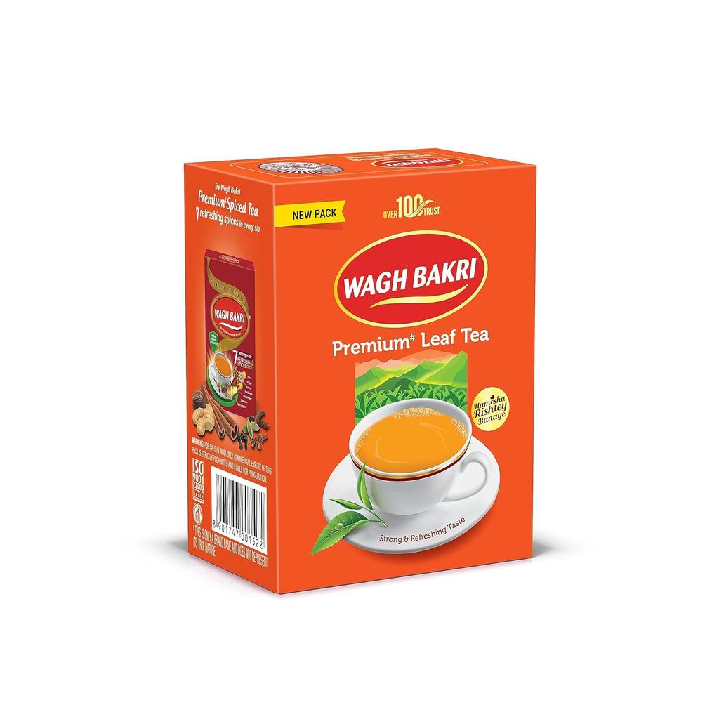 Wagh Bakri Premium Assam Leaf Tea 500g Pack of 2 Strong Taste Refreshing Aroma Black Tea