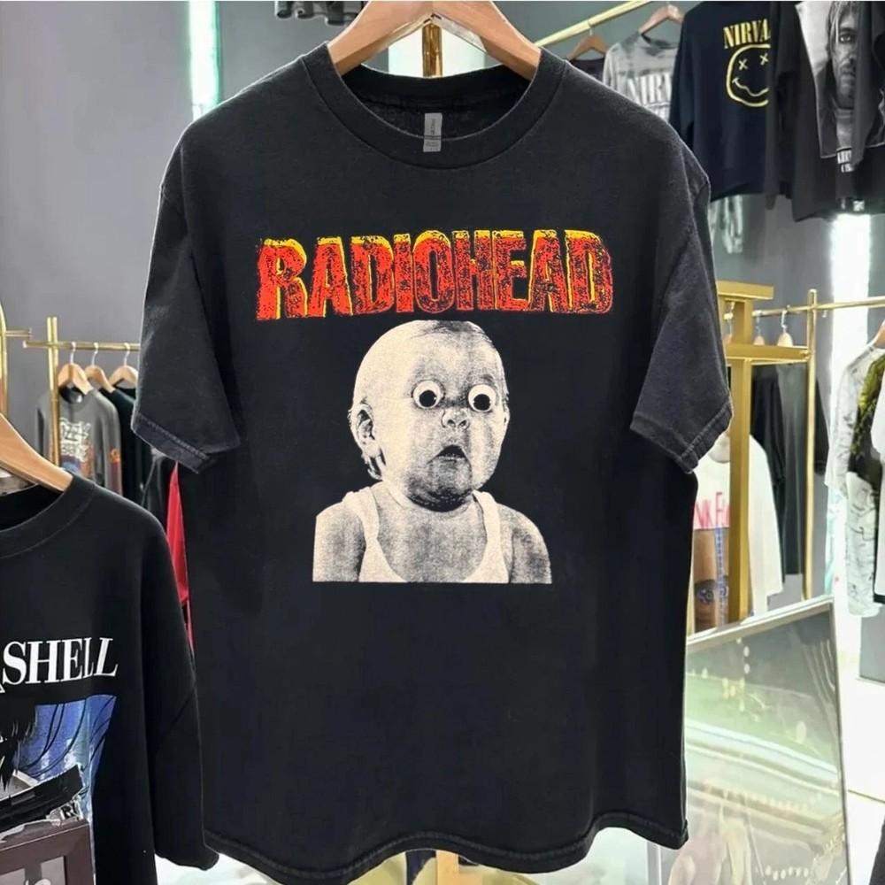 Vtg Readiohead band Pablo Honey Albums Black T shirt Remake S5XL