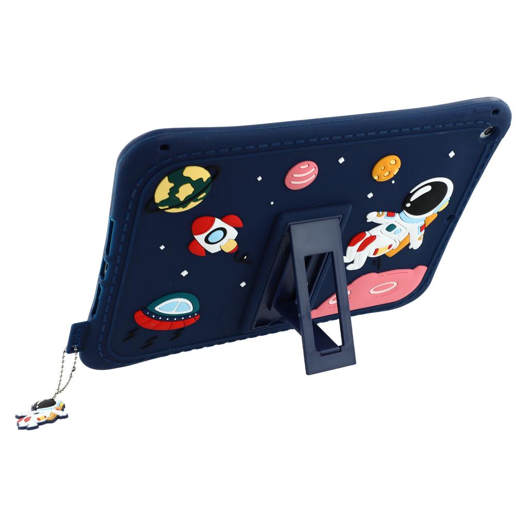 Für iPad 10.2 (2021)/(2020)/(2019) Hülle Astronaut Silikon+PC Ständer Tablet-Hülle mit Lanyard
